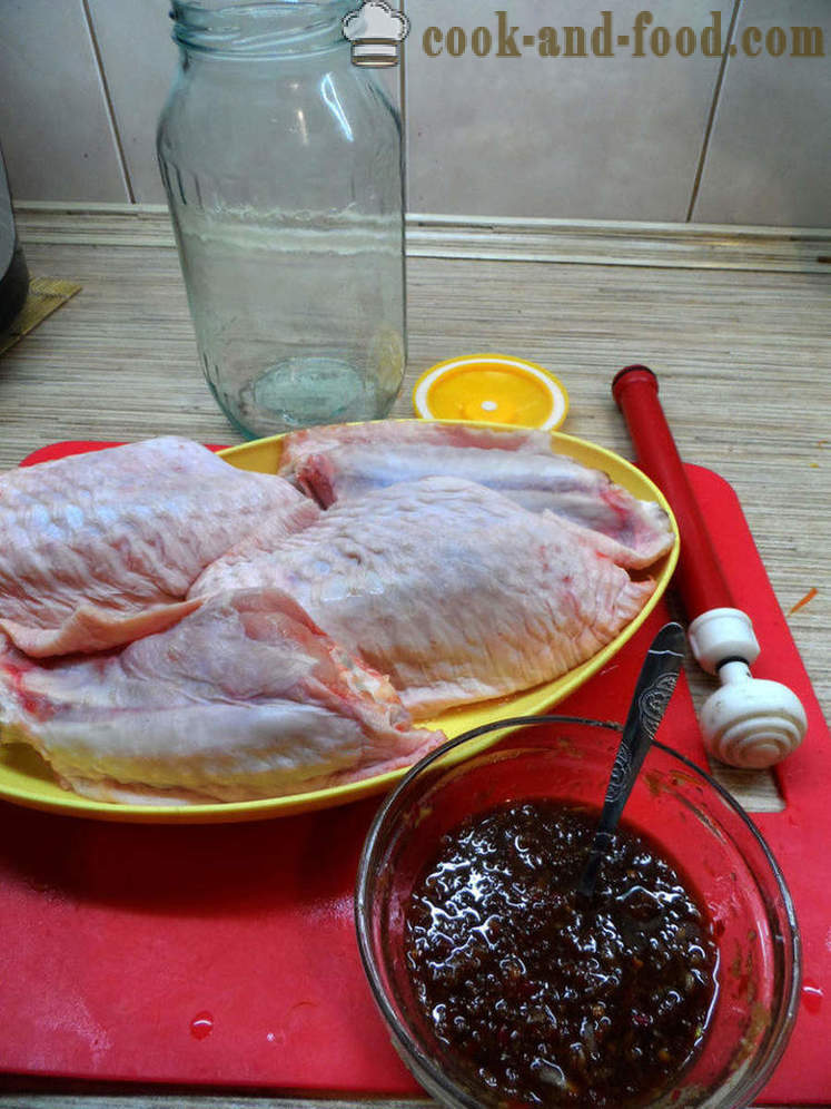 Pečená morčacie krídla - ako variť moriaka krídla sú chutné, s krok za krokom recept fotografiách