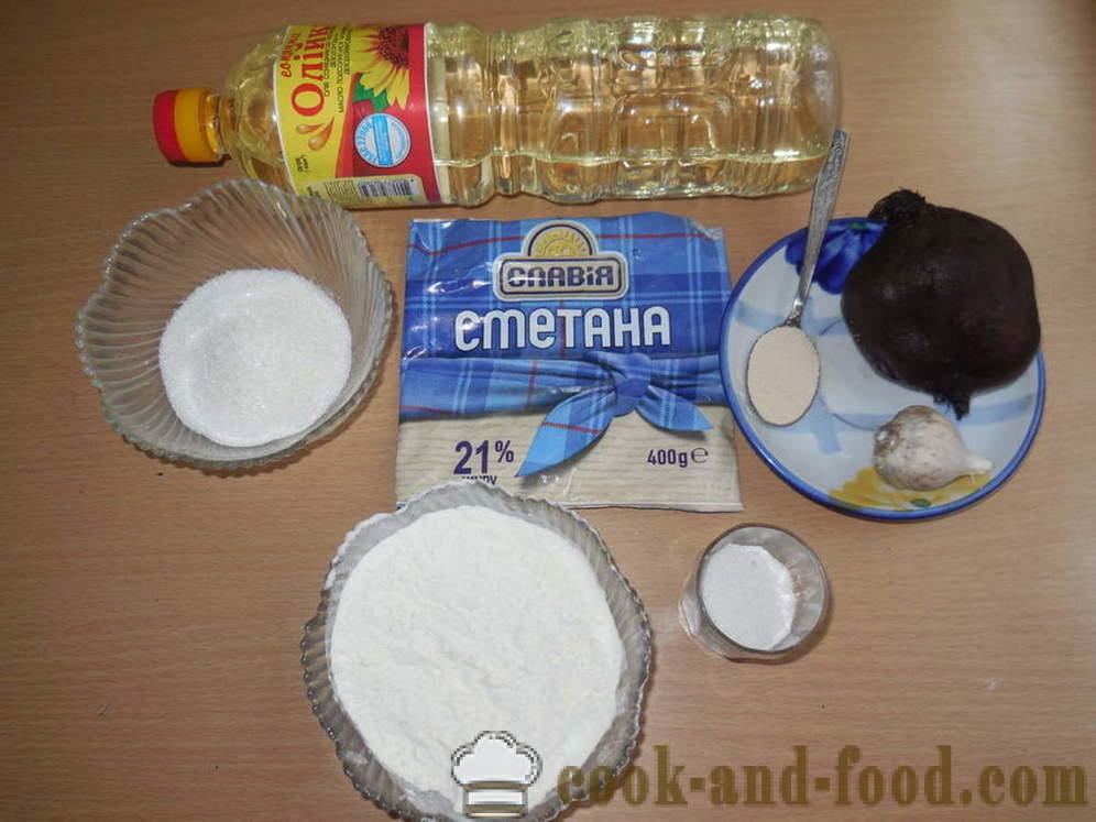Ukrajinské knedle s cesnakom boršč, aby - ako sa pečie knedle s cesnakom v peci, sa krok za krokom recept fotografiách