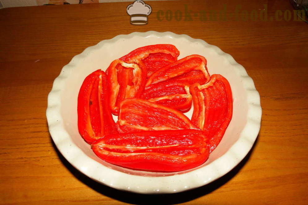 Diétne plnené papriky pečené v rúre - ako variť plnené papriky s mäsom a ryžou, s krok za krokom recept fotografiách