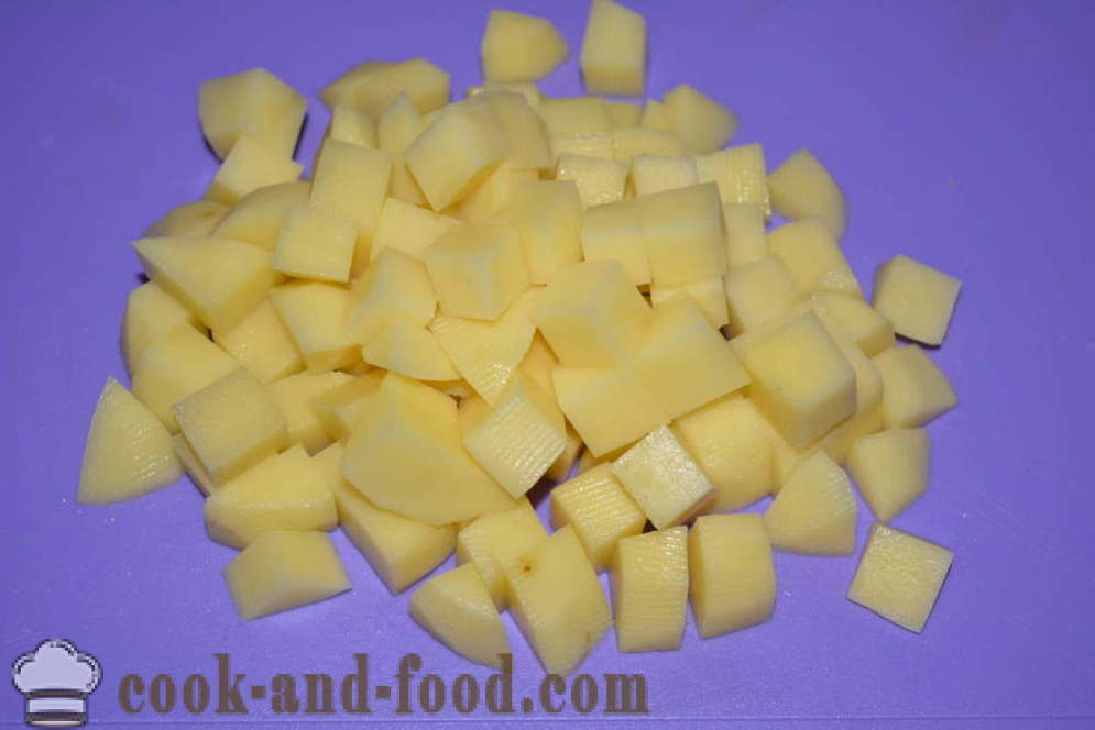 Syr polievka s rozpusteným syrom, cestoviny a klobása - ako variť syr polievka s taveného syra, krok za krokom recept fotografiách