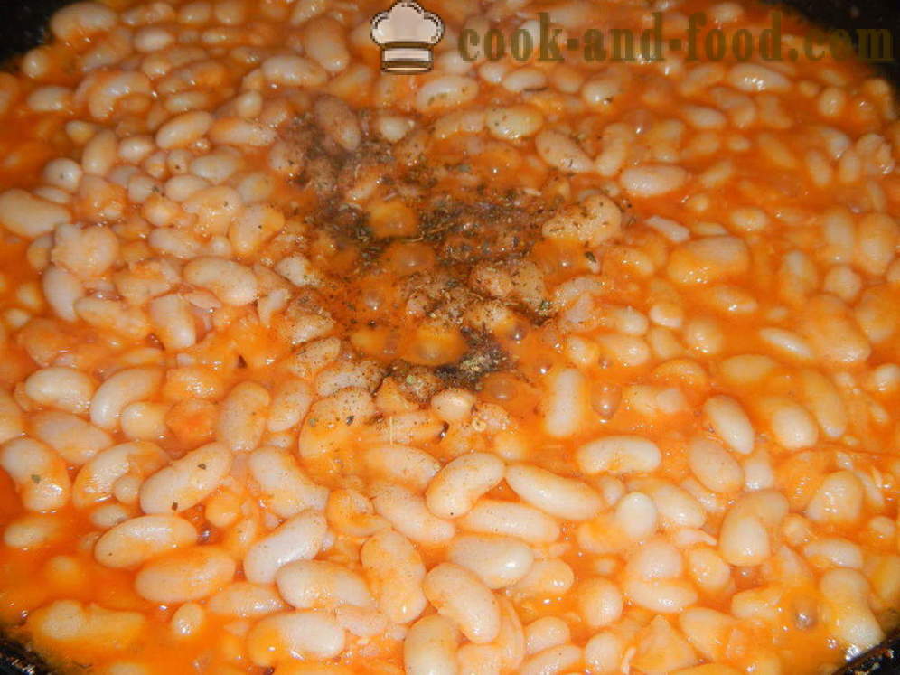 Lobi alebo pečené fazule v paradajkovej omáčke - ako variť Lobi fazule, krok za krokom recept fotografiách