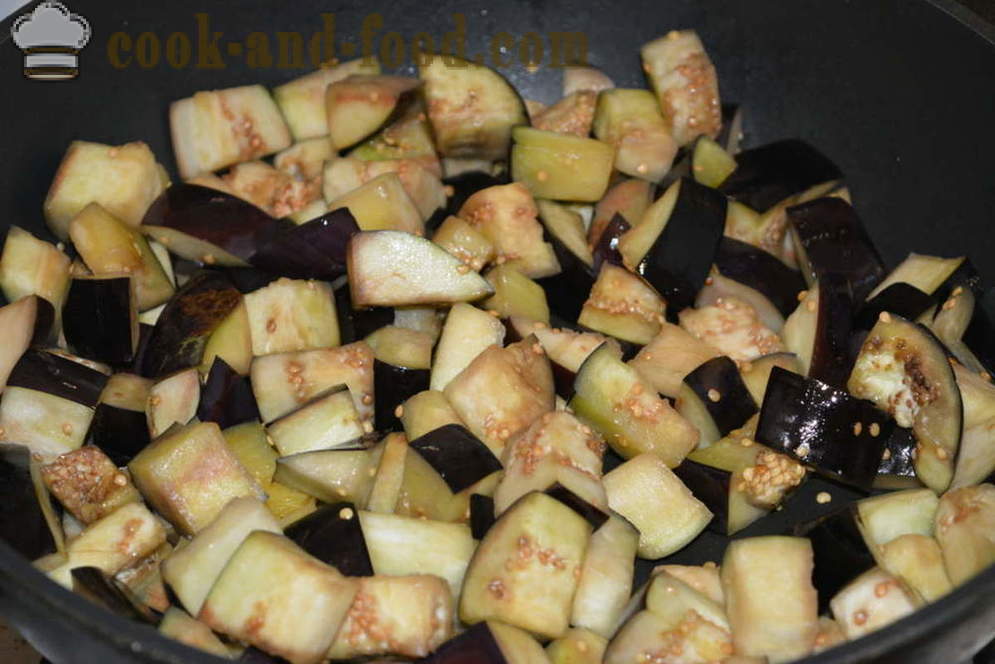 Zeleninový guláš s baklažánom a cuketou v rúre - ako variť dusenou baklažán a cuketu, sa krok za krokom recept fotografiách