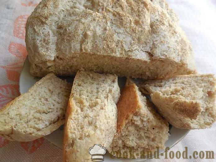 Chutné a zdravé pšeničné otruby obilnín celozrnná - ako sa robí domáci chlieb, jednoduchý recept a krok za krokom foto