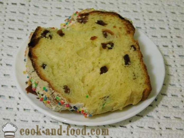 Maslo koláč s hrozienkami - ako sa pečie tortu s hrozienkami - krok za krokom recept fotografiách