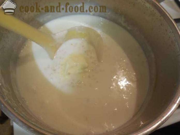 Ako variť pšeničné cereálie s mliekom - krok za krokom recept fotografiách