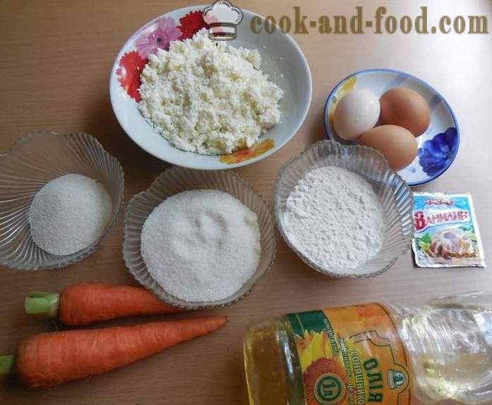Tvarohové koláče s mrkvou v multivarki - ako variť mrkvový tvarohový koláč - krok za krokom recept fotografiách