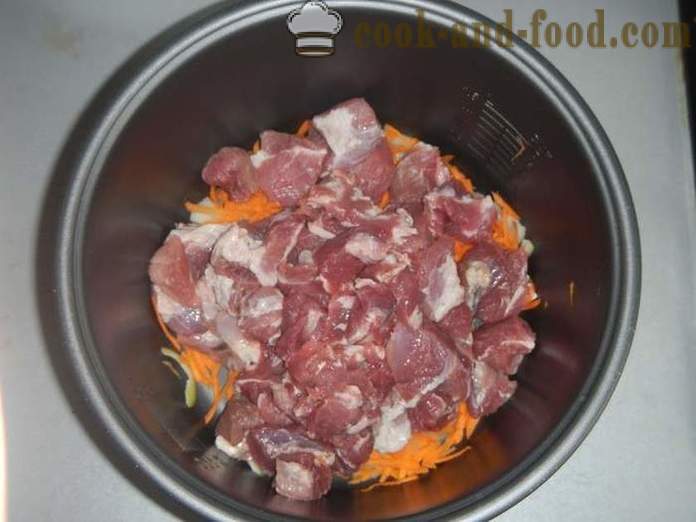 Lahodný bravčový guláš v omáčke multivarki alebo bravčového mäsa - krok za krokom recept s fotografiami Ako variť bravčový guláš