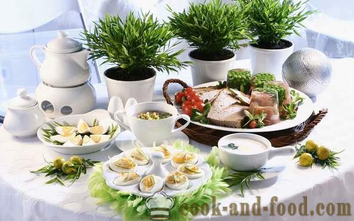 Kulinárske tradície a zvyky Veľkej noci - veľkonočné stôl v slovanský ortodoxnej tradície