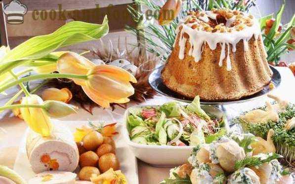 Kulinárske tradície a zvyky Veľkej noci - veľkonočné stôl v slovanský ortodoxnej tradície