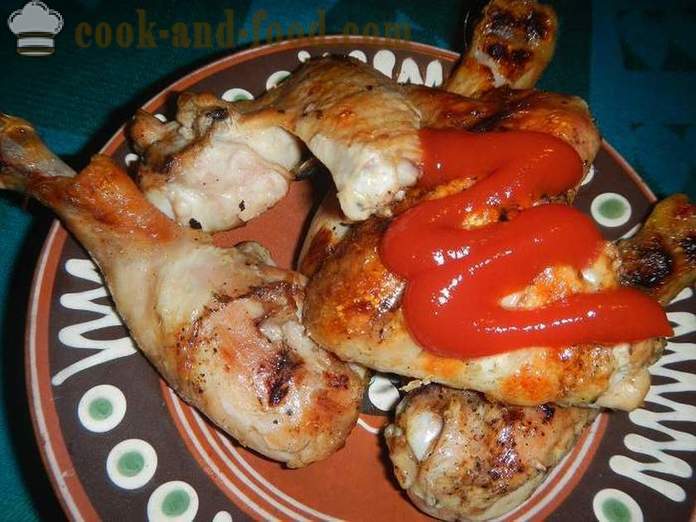 Pečené kurča na grile - ako chutné pečené kurča na grile, recept s fotografiou.