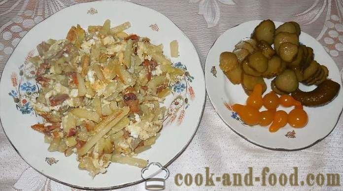 Vyprážané zemiaky na panvici s anglickou slaninou a vajciami - ako uvariť chutné vyprážané zemiaky a správne, krok za krokom recept s fotografiami.