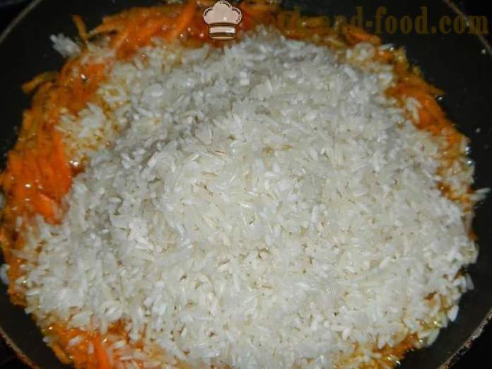 Bravčové mäso a chrumkavé ryže v multivarki - ako variť ryžu s mäsom v multivarki, krok za krokom recept s fotografiami.