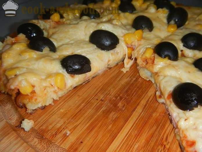Fast zemiakov pizza v panve po dobu 10 minút alebo zemiakové placky s náplňou - ako variť pizzu v panvici, krok za krokom recept s fotografiami.