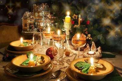 Stolové dekorácie na Nový rok - ako ozdobiť vianočný stôl pre 2016 Rok opice (s fotkami).