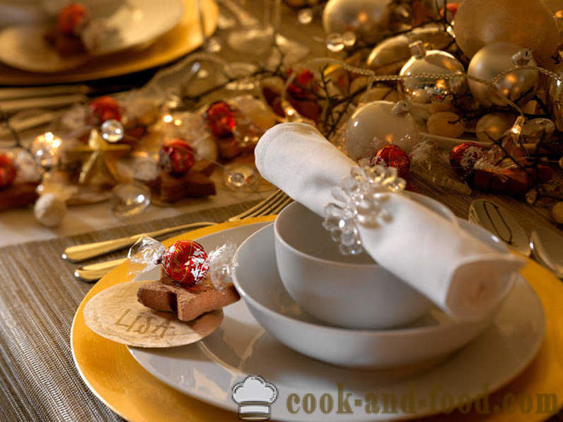 Novoročné výzdoba stola, ako sa zdobí vianočný stôl pre 2015 Ovce (s fotografiami).