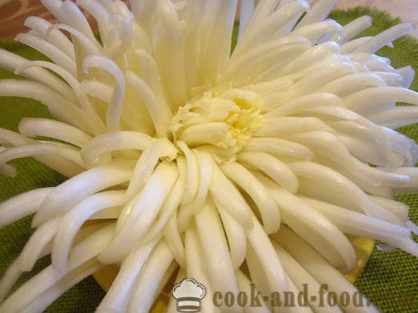 Carving pre začiatočníkov zeleniny: Chrysanthemum kvet čínskej kapusty, fotky