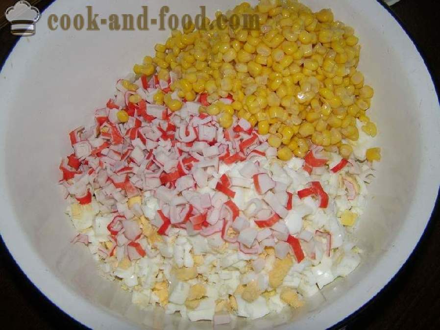 Krabie šalát - recept na klasický a jednoduchý, s fotkami. Ako variť lahodný krabí šalát s kukurica, ryža a uhorky