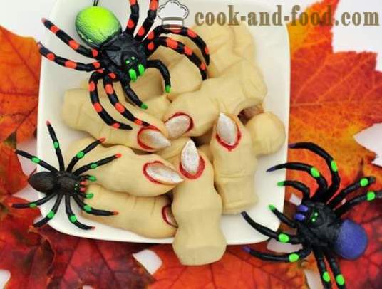 Zákusky a torty pre Halloween - Čarodejnica Prsty sušienky a ďalšie sladké dobroty s vlastnými rukami, jednoduché pečenie recepty