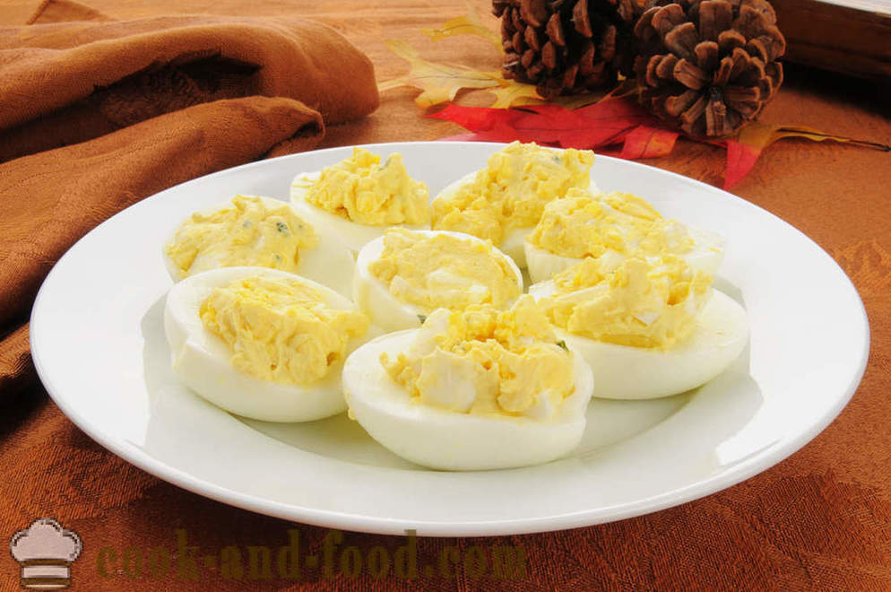 Vynikajúca predjedlo: plnená vajcia - video recepty doma
